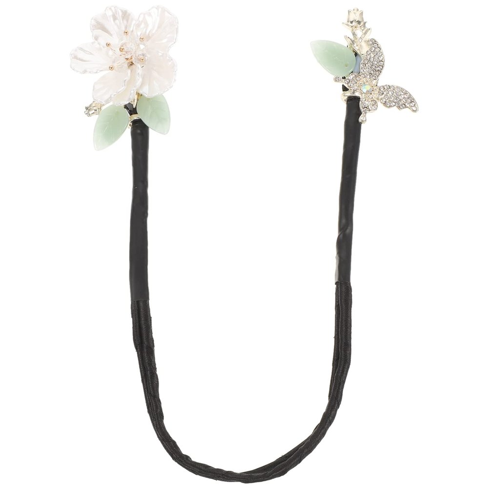 Lurrose Fashion Rhinestone Hair Bun Maker Elegant Butterfly Knot Hair Accessory for Effortless Updos Lightweight Tool for Daily Styles Events and Travel