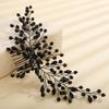 Teyglen Crystal Bride Wedding Hair Comb Bridal Black Hair Side Comb Headband Red Blue Green Crystal Hair Pieces Wedding Headpieces Hair Jewelry for Women Girls view 3
