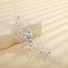 Teyglen Women Rhinestones Flower Bride Wedding Hair Comb Headband Handmade Hair Pieces Hair Accessories Shiny Crystals Bridal Side Hair Combs for Women Bride Girls (Silver) view 1
