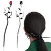 2 PCS Metal Rose Hair Sticks Flower Buns Hairpin for Women Girls Long Hair Accessories view 1