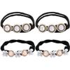 4pcs Meatball Hair Iron Thick Hair Ties Hair Scrunchies Hair Accessories for Women Pearl Hair Bands Ponytail Holders Hair Cuffs Pearl Hair Ties Girl Hair Accessories Hair Ropes view 1