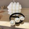 4pcs Meatball Hair Iron Thick Hair Ties Hair Scrunchies Hair Accessories for Women Pearl Hair Bands Ponytail Holders Hair Cuffs Pearl Hair Ties Girl Hair Accessories Hair Ropes view 3