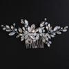 Teyglen Dainty Crystal Bridal Wedding Hair Comb Sparkly Silver Opal Rhinestone Hair Pieces Hair Accessories Bridal Side Comb Headpieces for Women Bride Girls view 1
