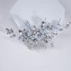 Teyglen Dainty Crystal Bridal Wedding Hair Comb Sparkly Silver Opal Rhinestone Hair Pieces Hair Accessories Bridal Side Comb Headpieces for Women Bride Girls view 2
