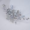 Teyglen Dainty Crystal Bridal Wedding Hair Comb Sparkly Silver Opal Rhinestone Hair Pieces Hair Accessories Bridal Side Comb Headpieces for Women Bride Girls view 4
