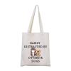 MNIGIU Otter Gift Dog Lover Makeup Bag Easily Distracted by Otters and Dogs Zipper Pouch Bag Gift (Tote) view 1