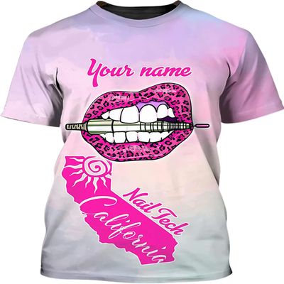 Personalized Name 3D T Shirt, Manicurist Gift Custom Name, Nails, Beauty, Self Care, Spa, Pedicure, Nail Shirt, Nail Art Shirt, Custom Nail Tech 3D Shirt, Nail Artist Gifts/Gift-562
