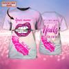 Personalized Name 3D T Shirt, Manicurist Gift Custom Name, Nails, Beauty, Self Care, Spa, Pedicure, Nail Shirt, Nail Art Shirt, Custom Nail Tech 3D Shirt, Nail Artist Gifts/Gift-562 view 3