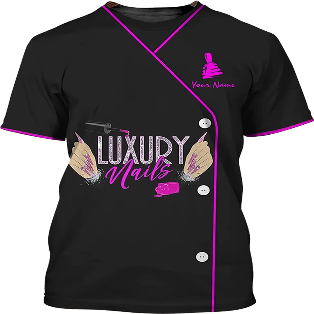 Personalized 3D Tshirt - Custom Name, Beauty, Spa, Pedicure, Nail Art Shirt - Nail Tech Gift