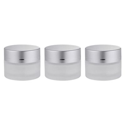 OSALADI Mini Glass Cream Bottles Set Makeup Containers Lids Travel Size Storage Jars for Skincare