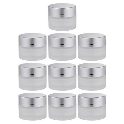10 Pcs Cream Bottle Glass Jars Glass Creams Container Small Pots Empty Jars Mini Samples Lotion Container Sample Storage