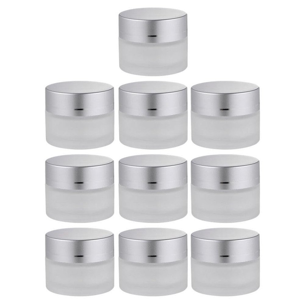 10 Pcs Cream Bottle Glass Jars Glass Creams Container Small Pots Empty Jars Mini Samples Lotion Container Sample Storage