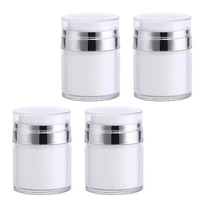 Uonlytech 4pcs Refillable Airless Lotion Bottle Travel Pump Jar Dispenser for Creams Moisturizers and Diy Cosmetics Sturdy As Material Compact Design for Easy Use