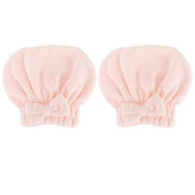 Pilipane 2pcs Coral Fleece Hair Towel, Hair Towel Wraps for Women Wet Hair, Quick Drying Hair Towels, Dry Hair Hat for Women Longer & Thick Hair, Wet Hair(Pink)