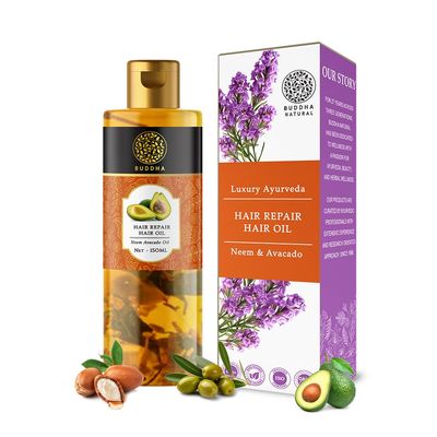 BUDDHA NATURAL Hair Oil - Repairs Damage & Split Ends - 150 ml