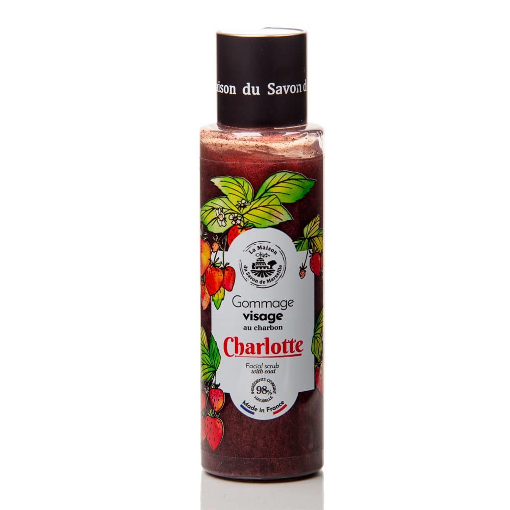 Maison du Savon de Marseille Charlotte Facial Scrub with Coal - Revitalises and Smooths skin for a fresh and invigorated complexion - 3.38 Fl oz