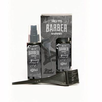 BARBER MARMARA Temporary Hair Colour 125 ml Moustache Beard and Hair Colour Eliminates Grey for a Thicker and Fuller Look Free Ready Mix (Black, 125ml)