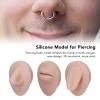 Silicone Tongue Mouth Model Set for Piercing Practice, 3D Simulation Body Nose Tongue Model, Medium Flesh Color view 4