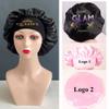 Customize Satin Bonnet Hair Care Silk Bonnet for Sleeping, 10 PCS Private Logo Bonnet Cap Hair Wrap Cap for Black Women (Logo on Forehead and top, Peacock-Blue) view 2