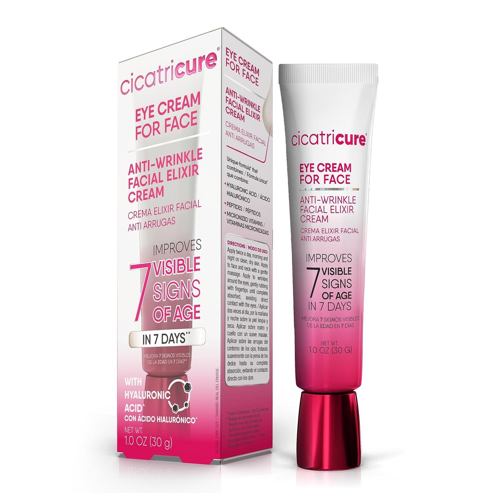 Cicatricure Eye Cream for Face: 7-in-7 Anti-Wrinkle, Peptides & Vitamins Reduce 7 Aging Signs in 7 Days, Hydrating, Oil-Free, 1oz