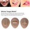 Silicone Tongue Model, 3D Simulation Silicone Mouth Tongue Nose Model Set for Piercing Practice, Silicone Model for Piercing, Practicing Suture (Dark Skin Colour) view 3