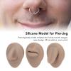 Silicone Tongue Model, 3D Simulation Silicone Mouth Tongue Nose Model Set for Piercing Practice, Silicone Model for Piercing, Practicing Suture (Dark Skin Colour) view 4