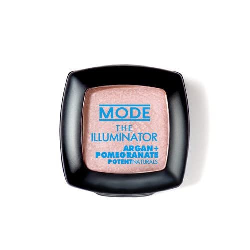 MODE Satin Pearly Pink Champagne Dewy Glow Natural Highlighter Makeup, Long Lasting Creamy Luminizer, Nourishing Moroccan Argan & Pomegranate Skincare, Cruelty Free - THE ILLUMINATOR HALO