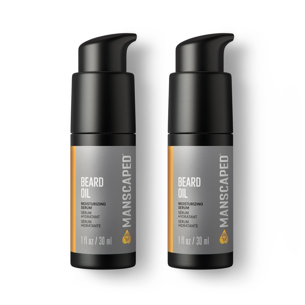 MANSCAPED Beard Oil, Moisturizing Serum with Jojoba Seed, Sunflower, Sweet Almond Oils for a Nourishing, Hydrating Shine, (1 fl oz) 2-Pack