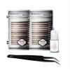 KC Republic Lash Eyebrow Extensions Kit with 2 Trays of Mink False Eyebrows in Dark Brown, Eyebrow Glue Clear & Extension Tweezers, Comes on Mixed Length Trays 5-8mm (Dark Brown 2-Pack, Black Tweezer) view 1