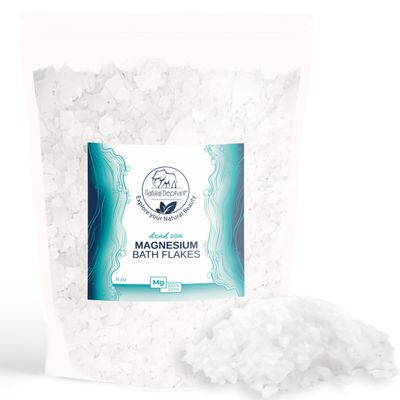 Natural Elephant Dead Sea Magnesium Bath Flakes | 8 oz Travel Size (227g) | Pure Magnesium Chloride Soak for Body and Foot | Ideal for a Soothing Bath Experience | Alternative to Epsom Salt