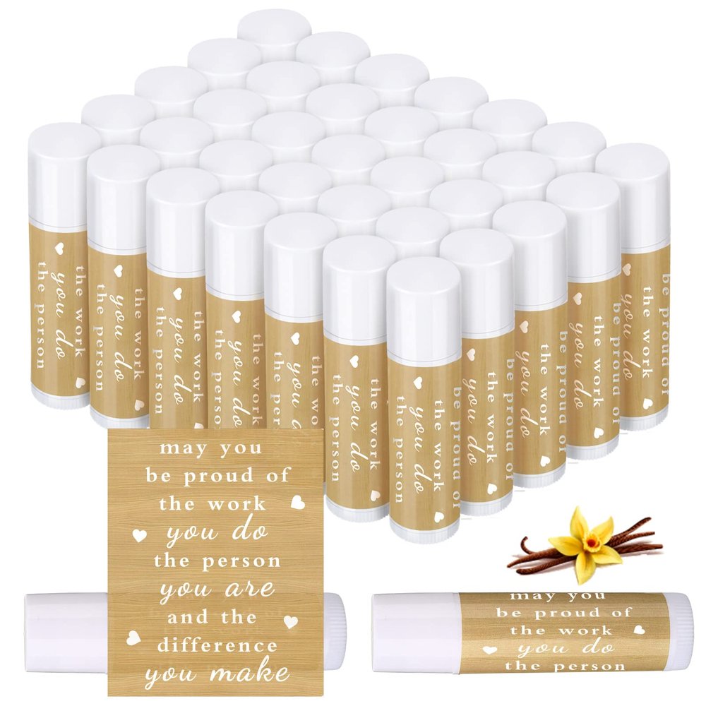 Demissle 24 Pcs Christmas Lip Balm Employee Appreciation Gift Thank You Lip Bulk Teacher Staff Team Xmas You're The Balm Party Favors Christmas Stocking Stuffers for Women Men Volunteer