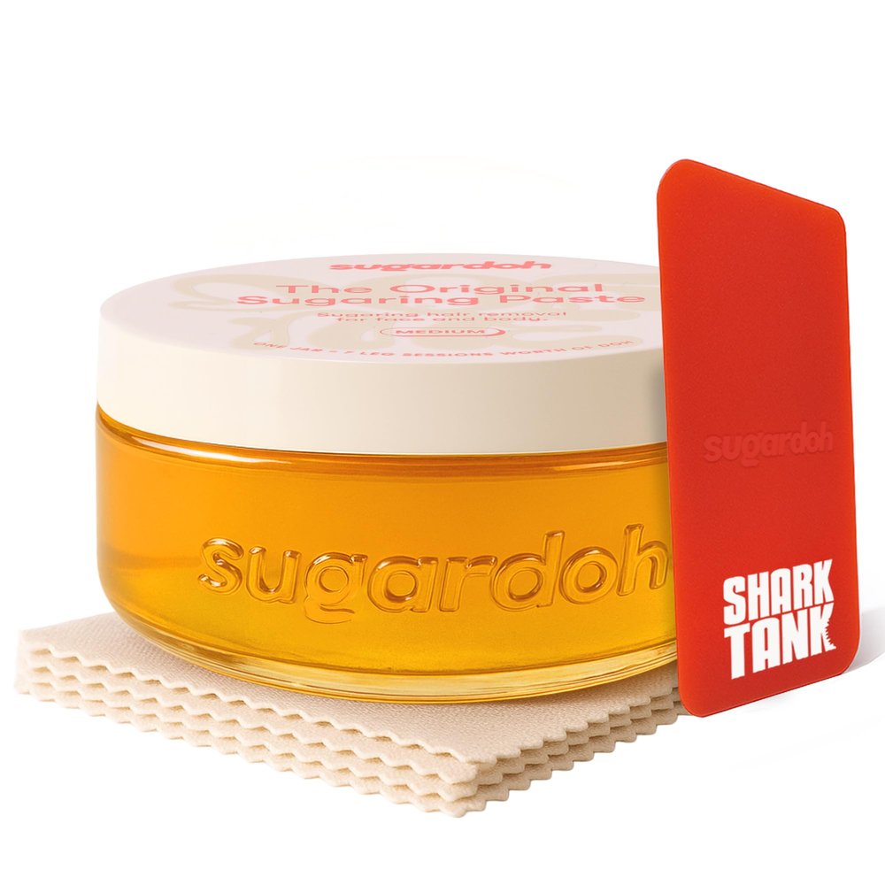Sugardoh Sugar Waxing Kit for Women As Seen On Shark Tank (Vintage Kit Medium) - Face, Arms, & Legs - Sugar Wax Hair Removal - Sugaring Tiktok Products - Bikini Wax Kit for Women - Sugaring Kit