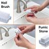 Superio Nail Brush with Pumice Stone Duel Side Shower Brush Bathroom Foot Scrubber exfoliate Dry Dead Skin Stiff Bristles Brush Removes Callus on Hand Heels Smooth Skin, (6) view 4
