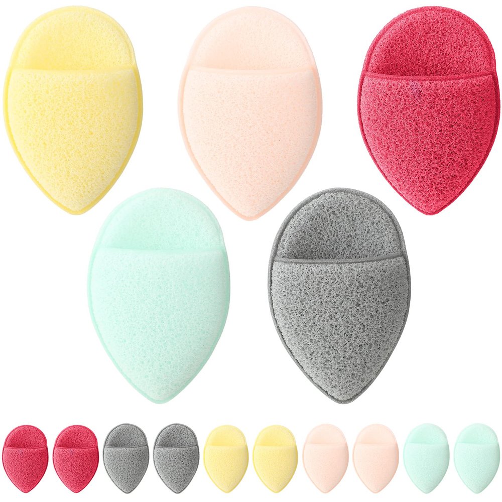 10 Pcs Face Sponges for Cleansing Daily Exfoliating Scrubber Facial Sponges for Washing Face Wash Sponges Scrub Exfoliating Facial Pads Reusable Makeup Remover for Pore Blackhead