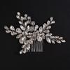 Teyglen Women Dainty Simple Full Rhinestones Bride Wedding Hair Comb Silver Teardrop Rhinestones Bridal Side Hair Combs Luxurious Hair Accessories for Women Bride Girls view 1