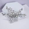 Teyglen Women Dainty Simple Full Rhinestones Bride Wedding Hair Comb Silver Teardrop Rhinestones Bridal Side Hair Combs Luxurious Hair Accessories for Women Bride Girls view 3