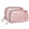 BAGSMART TSA Approved Toiletry Bag, 2 Pack Clear Makeup Cosmetic Bag Organizer, Quart Size Travel Bag for Toiletries, Carry-on Travel Accessories Essentials - Pink view 1