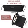 BAREFOOT CARIBOU Hair Tools Travel Bag and Heat Resistant Mat for Flat Irons, Straighteners, Curling Iron, and Haircare Accessories, 2-in-1 design, with Interior Pockets, Portable Organizer (Black) view 2