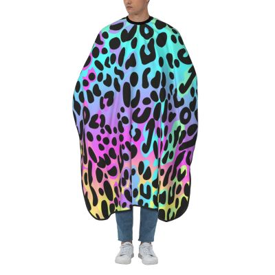 BZAXXQI Colorful Rainbow Leopard Hair Cutting Cape,Barber Cape Unisex Hair Cutting Cape Hair Cutting Accessories 66x55 Inch