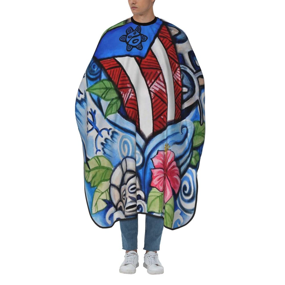 bzaxxqi Puerto Rico Boricua Hair Cutting Cape,Barber Cape Unisex Hair Cutting Cape Hair Cutting Accessories 66x55 Inch