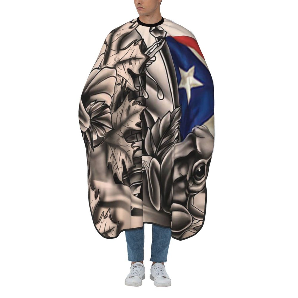 BZAXXQI Puerto Rican Frog Hair Cutting Cape,Barber Cape Unisex Hair Cutting Cape Hair Cutting Accessories 66x55 Inch