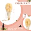 2 Pcs Dry Brushing Exfoliating Brush Body Scrubber Natural Bristle Bath Shower Dry Skin and Sisal Brush with Naturals Fibers for Skin Care, Exfoliates view 2