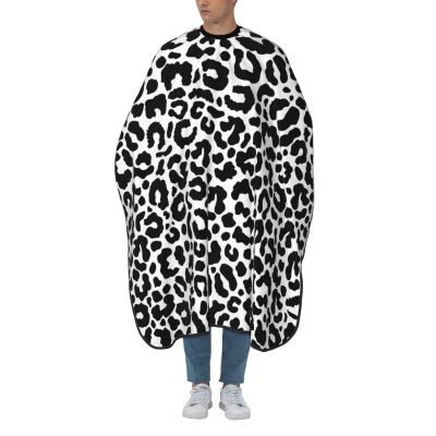BZAXXQI Black White Leopard Print Hair Cutting Cape,Barber Cape Unisex Hair Cutting Cape Hair Cutting Accessories 66x55 Inch
