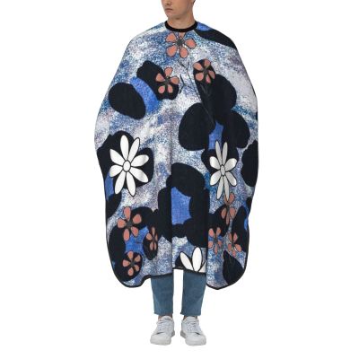 BZAXXQI Blue Leopard Flower Hair Cutting Cape,Barber Cape Unisex Hair Cutting Cape Hair Cutting Accessories 66x55 Inch