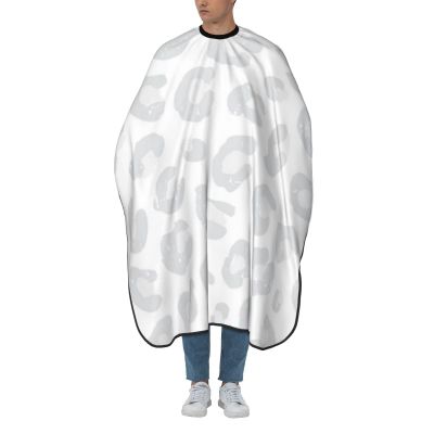 BZAXXQI Gray And White Leopard Print Hair Cutting Cape,Barber Cape Unisex Hair Cutting Cape Hair Cutting Accessories 66x55 Inch