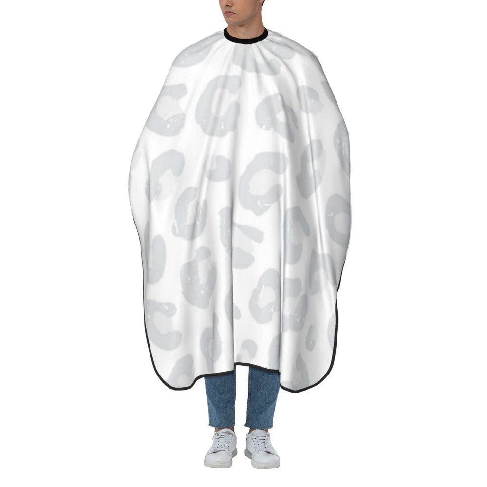 BZAXXQI Gray And White Leopard Print Hair Cutting Cape,Barber Cape Unisex Hair Cutting Cape Hair Cutting Accessories 66x55 Inch
