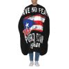 BZAXXQI Puerto Rican Puerto Rico Flag Hair Cutting Cape, Unisex Adult Barber Cape, One Size, Black, Casual Style, Regular Fit, Letter Print Pattern view 1