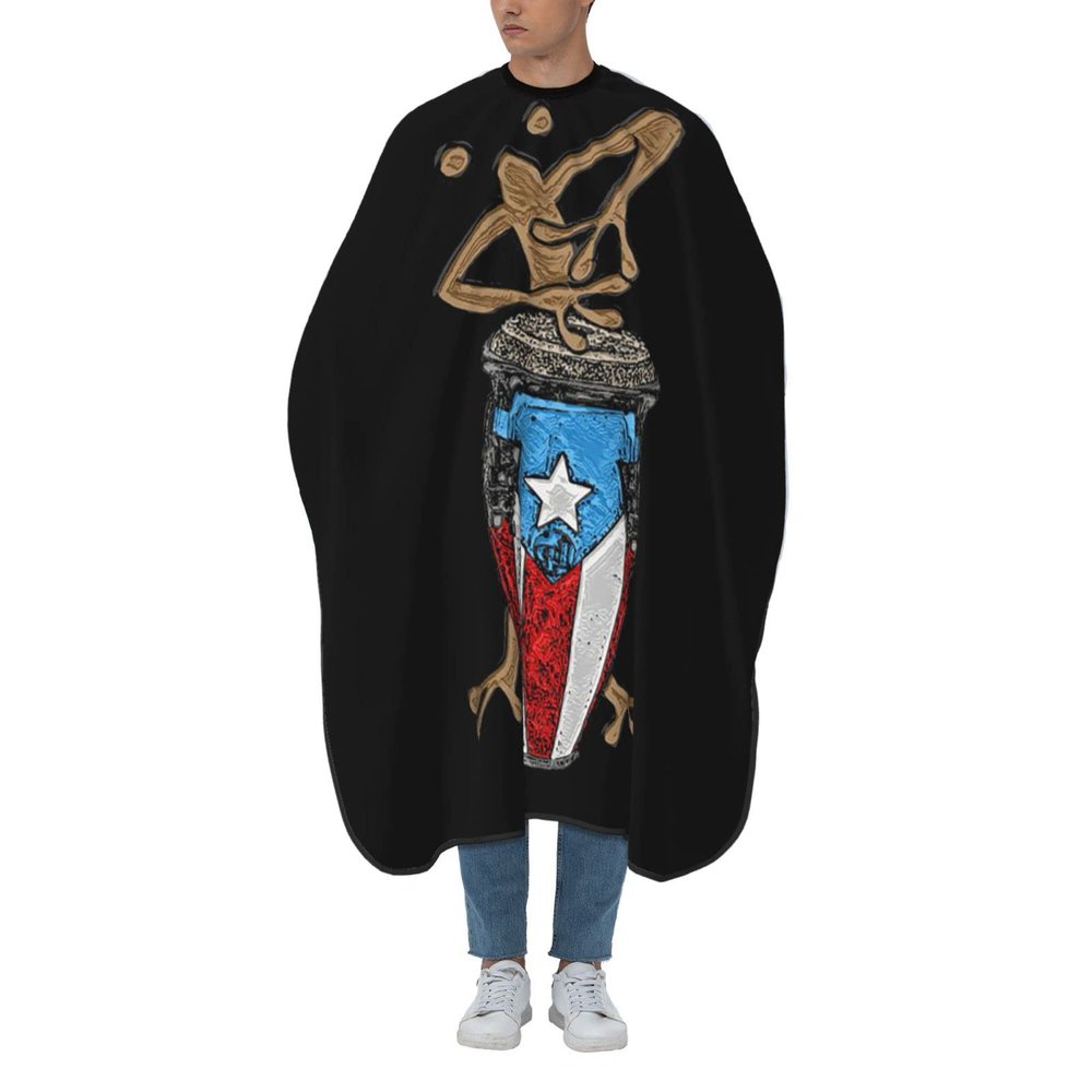 BZAXXQI Puerto Rican Flag Hair Cutting Cape,Barber Cape Unisex Hair Cutting Cape Hair Cutting Accessories 66x55 Inch