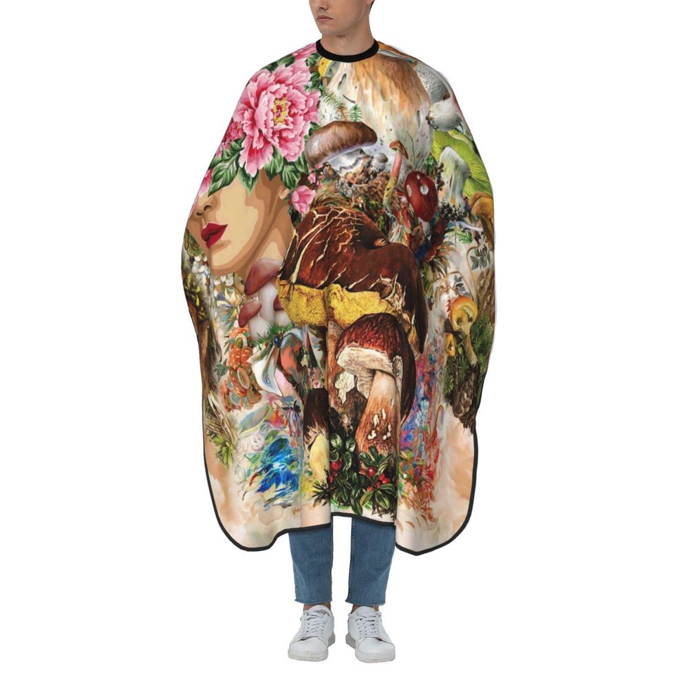 BZAXXQI Fantasy Mushroom Galaxy Hair Cutting Cape,Barber Cape Unisex Hair Cutting Cape Hair Cutting Accessories 66x55 Inch