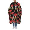 BZAXXQI Red Mushrooms On Black Hair Cutting Cape,Barber Cape Unisex Hair Cutting Cape Hair Cutting Accessories 66x55 Inch view 1